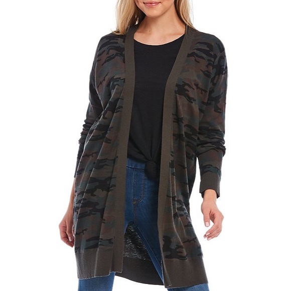 Sanctuary Sweaters - SANCTUARY Play Open Front Camouflage Cardigan L NWT